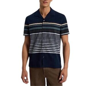 EXPRESS Men's Striped Pique Perfect Pima Cotton Polo,‎ Size XL
